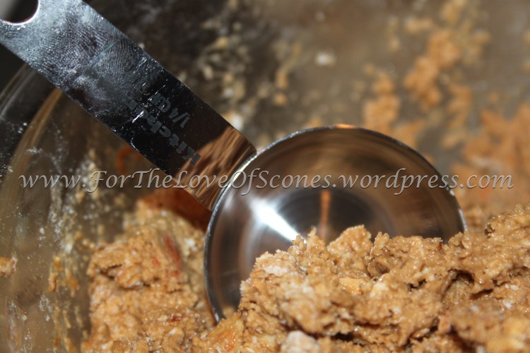 Use a 1/4-cup scoop or large spoon to measure out these scones.