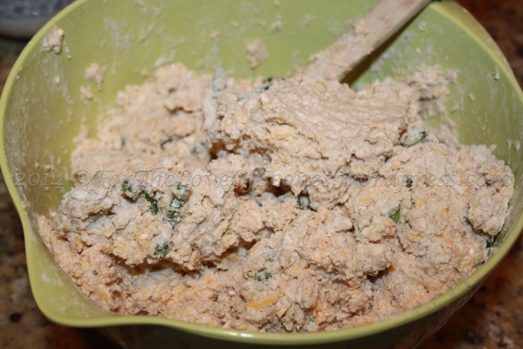 Add additional buttermilk until only a few dry crumbs remain unincorporated.